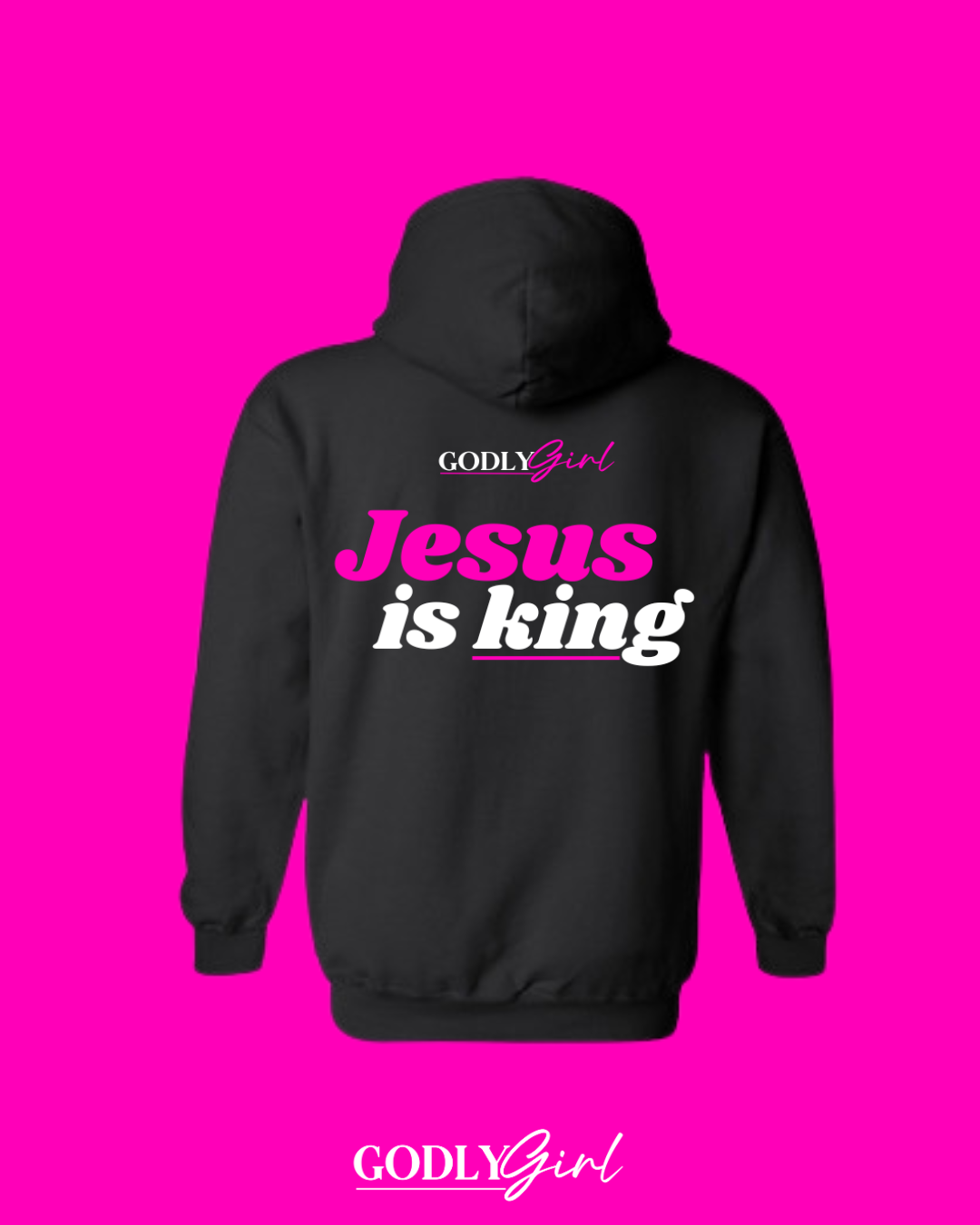 Jesus Is King Hoodie-Black